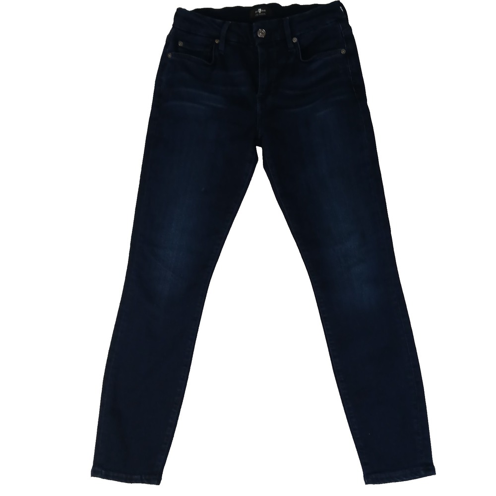 7‎ For All Mankind Jeans Womens 28 Blue Dark Wash The Ankle Skinny Stretch Denim